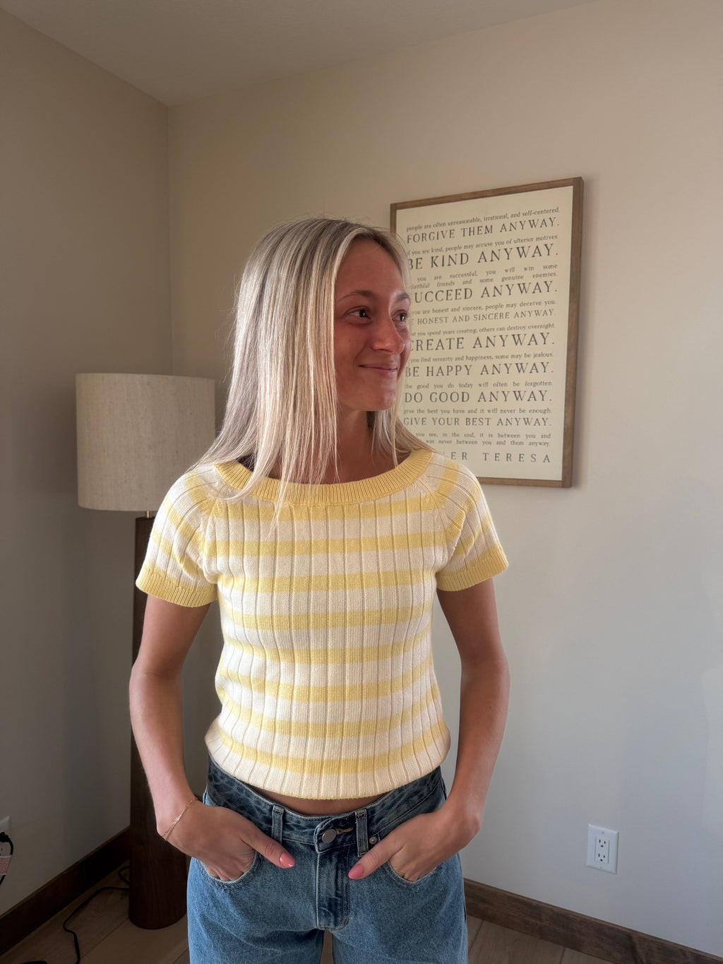 Lemon Stripe Top