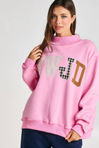 IT2594E-WWJD1 | WWJD Embroidered Mock-neck Sweatshirt