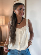 Golden lace tank