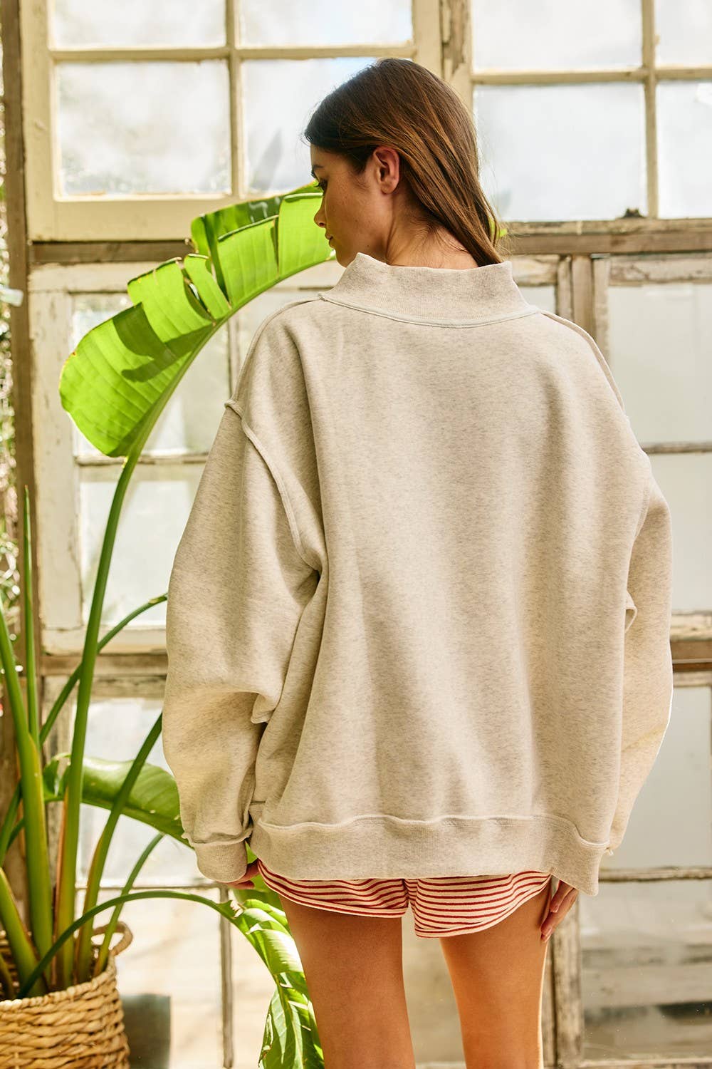 IT2594E-WWJD1 | WWJD Embroidered Mock-neck Sweatshirt