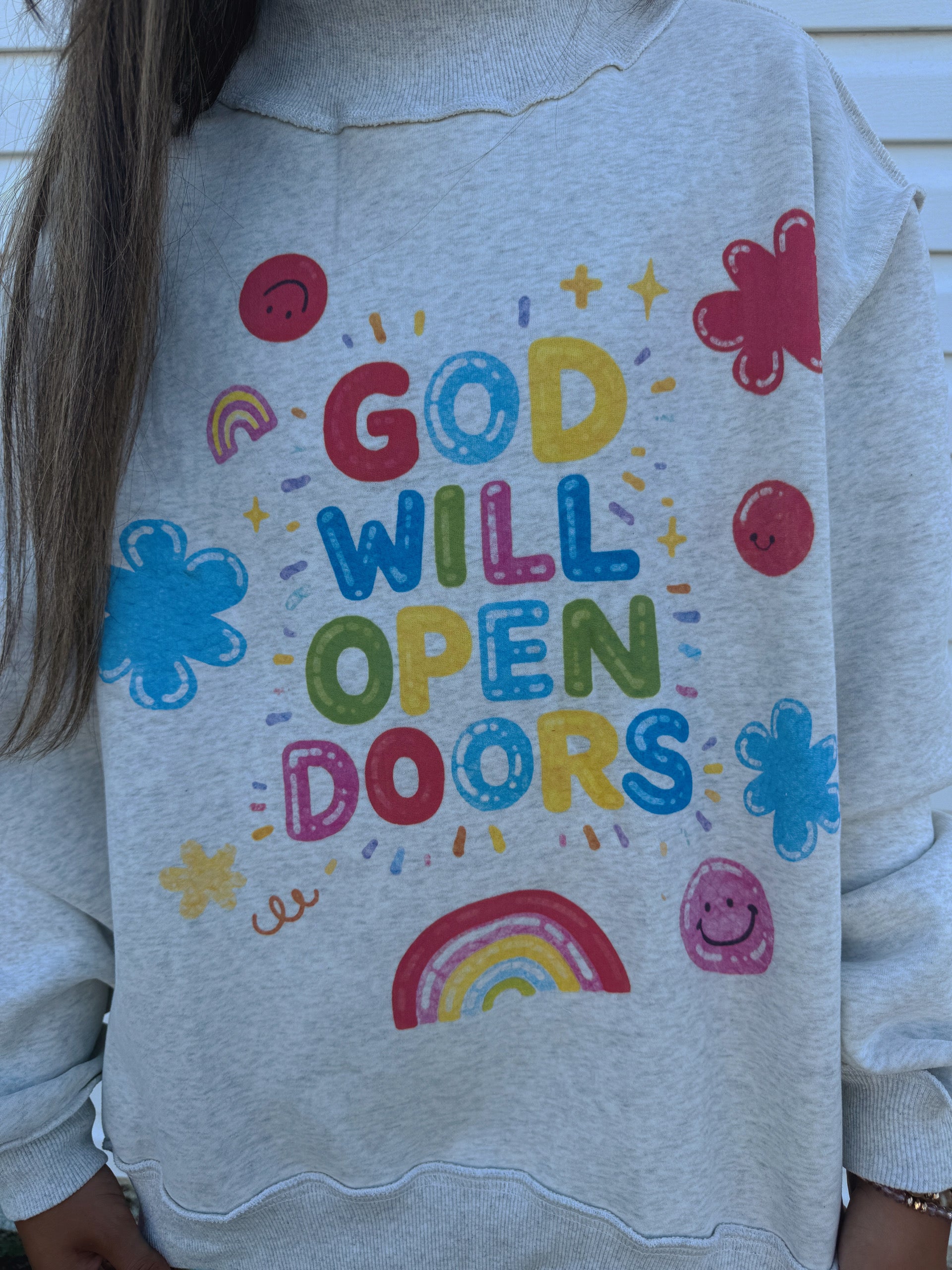 'Open Doors' Mock-Neck Sweatshirt