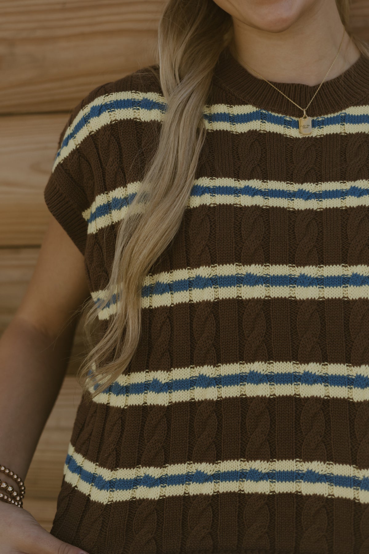 Joelle Stripe Crop Knit Top