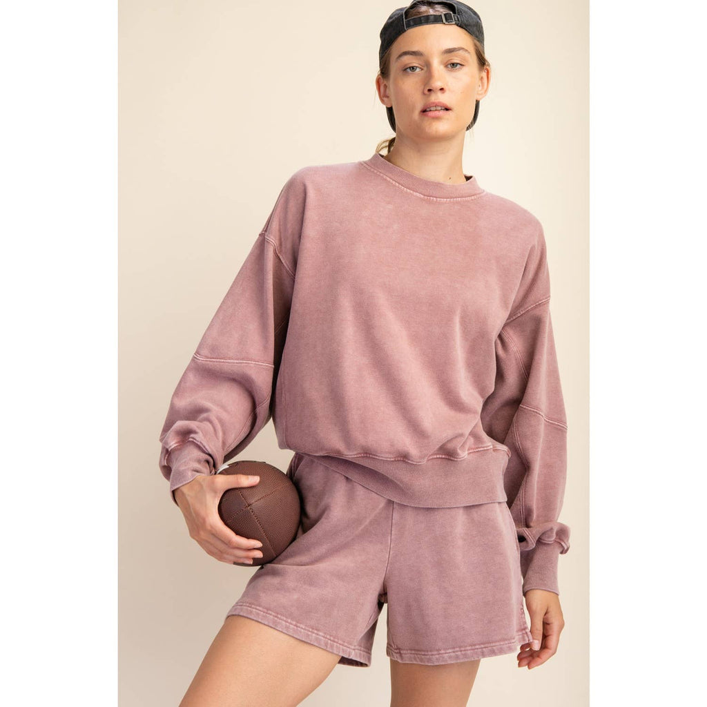 MINERAL WASHED FRENCH TERRY SHORT SET