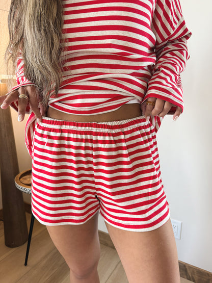Cherry Stripe Lounge Set