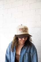 Jesus Saves I Spend Trucker hat