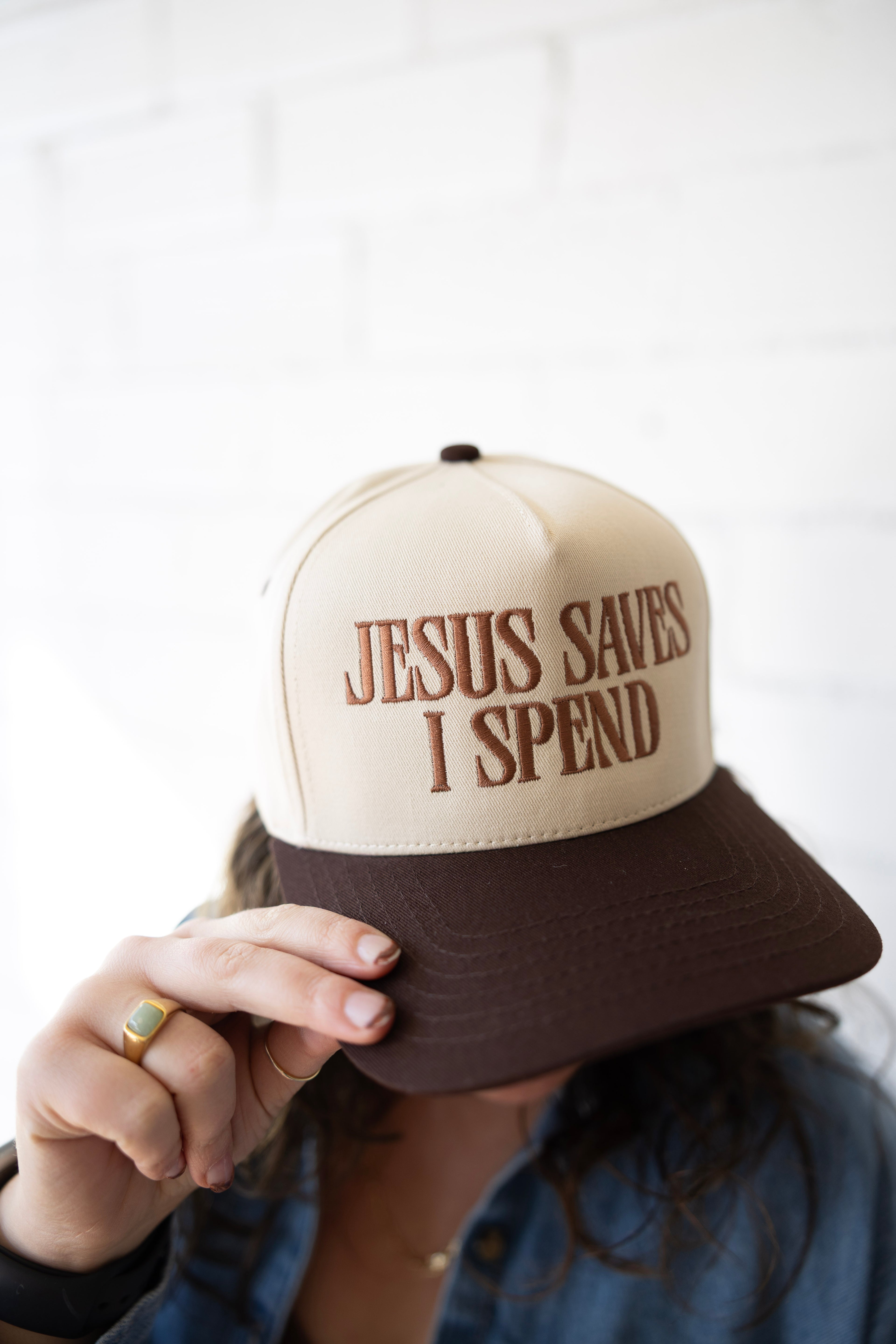 Jesus Saves I Spend Trucker hat