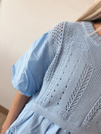 BUBBLE SLEEVE SWEATER TOP
