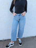 Go-to Dark wash Barrel Jean
