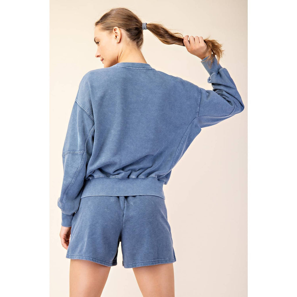 MINERAL WASHED FRENCH TERRY SHORT SET