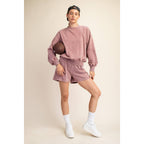 MINERAL WASHED FRENCH TERRY SHORT SET