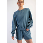 MINERAL WASHED FRENCH TERRY SHORT SET