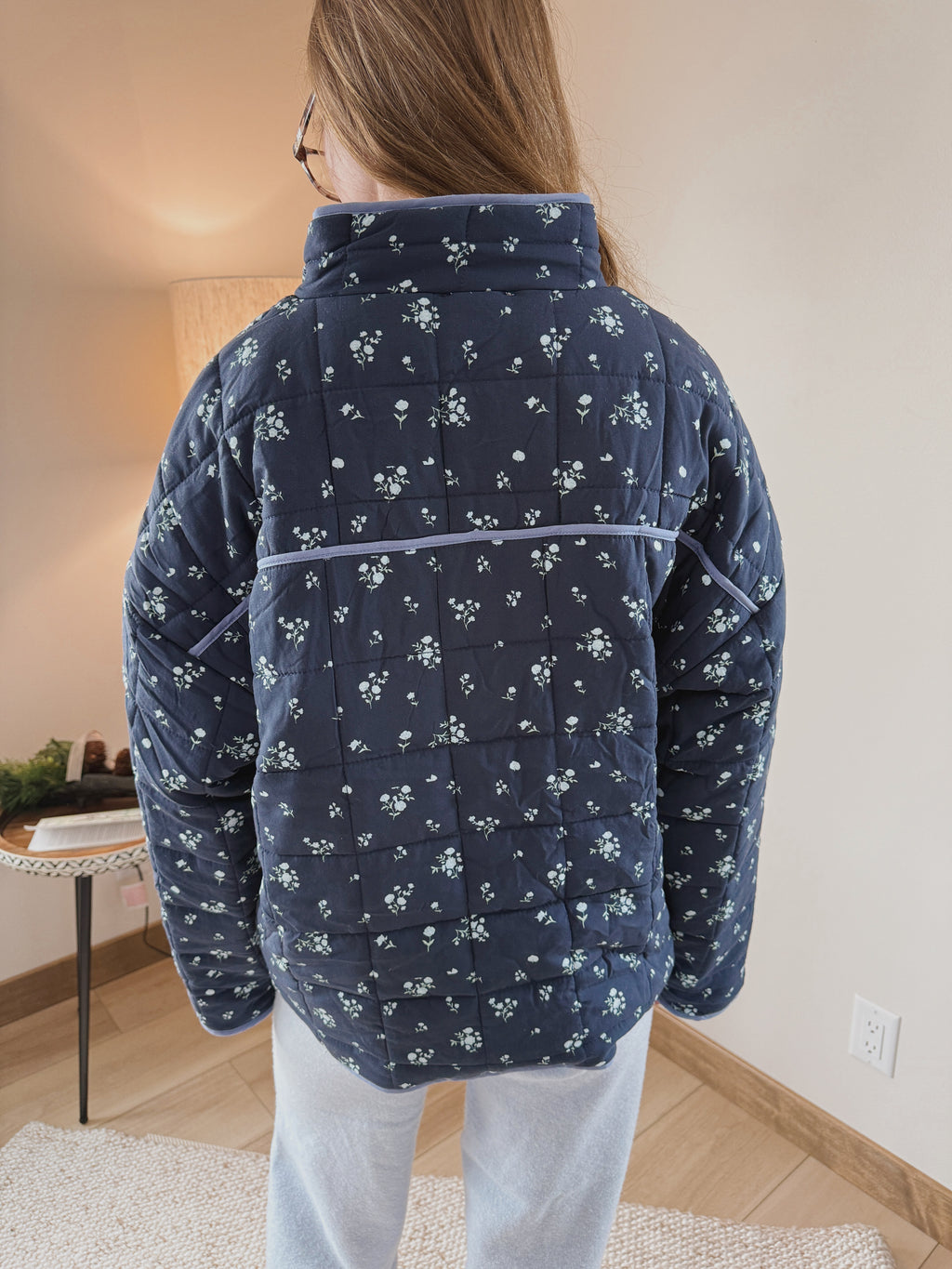 Navy Floral Pullover