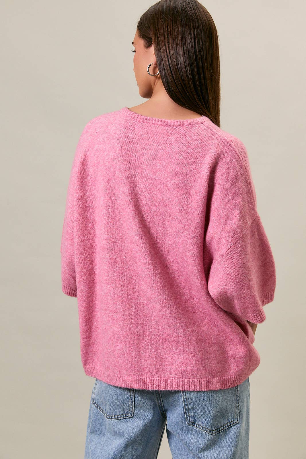 SHORT SLEEVE CREW NECK SWEATER LIGHTWEIGHT CARDIGAN