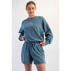 MINERAL WASHED FRENCH TERRY SHORT SET