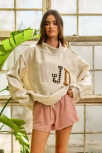 IT2594E-WWJD1 | WWJD Embroidered Mock-neck Sweatshirt