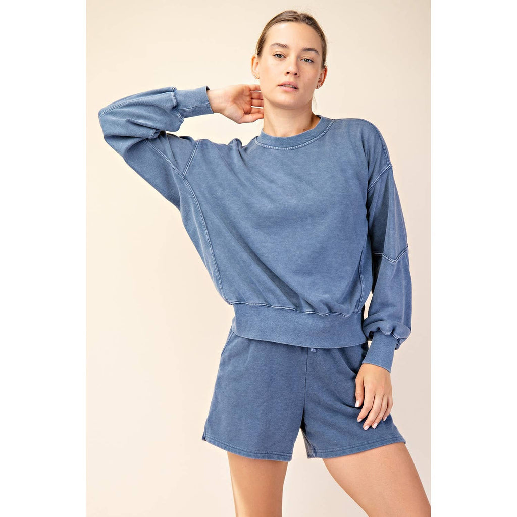 MINERAL WASHED FRENCH TERRY SHORT SET