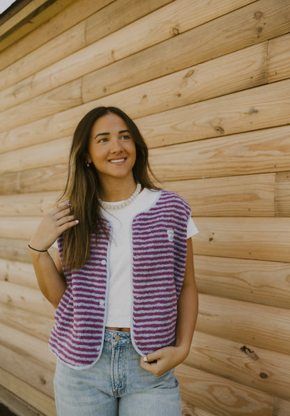 The Berry Striped Vest