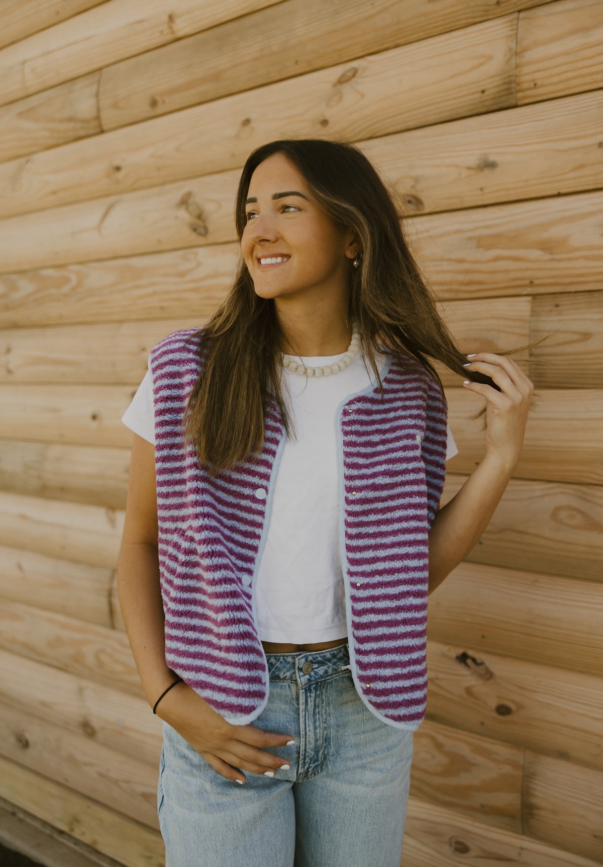 The Berry Striped Vest