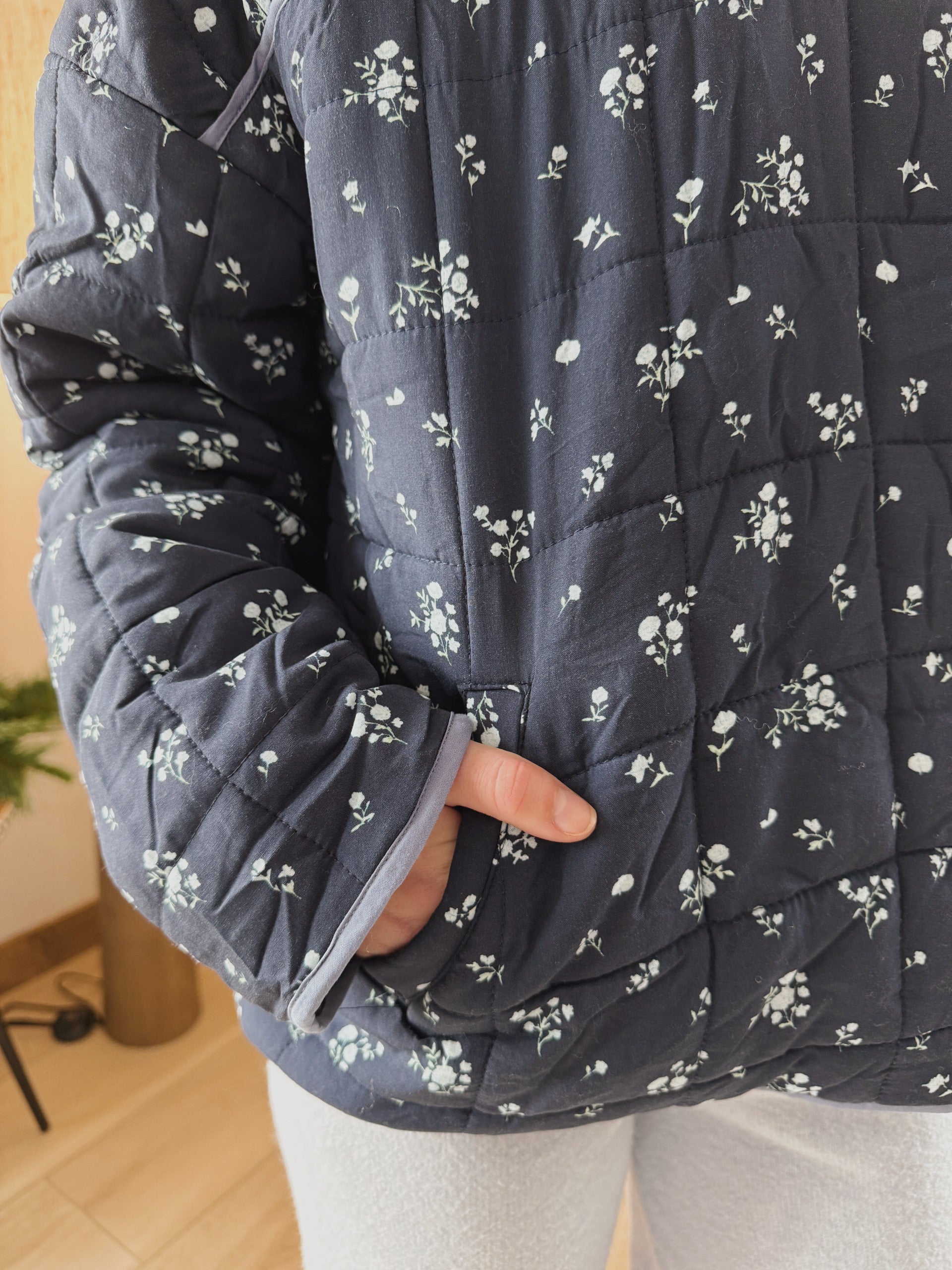 Navy Floral Pullover