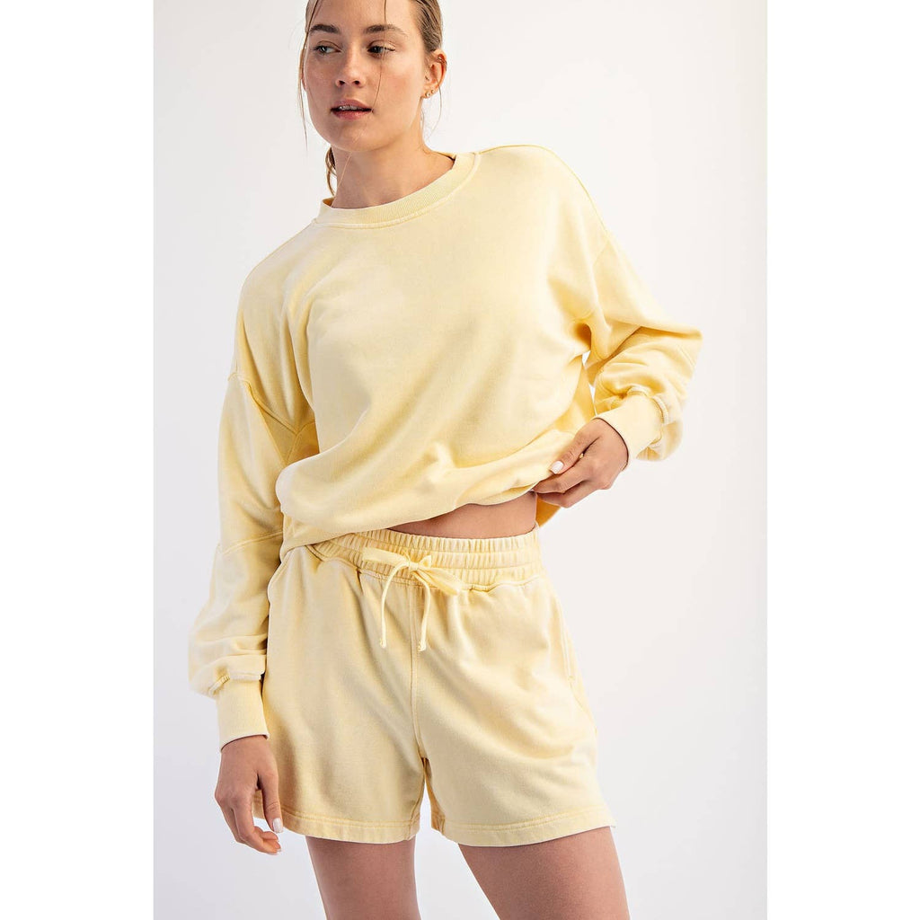 MINERAL WASHED FRENCH TERRY SHORT SET