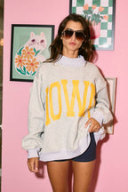 IT2594-IOWA | 'IOWA & IA' Reversible Mock Neck Sweatshirt