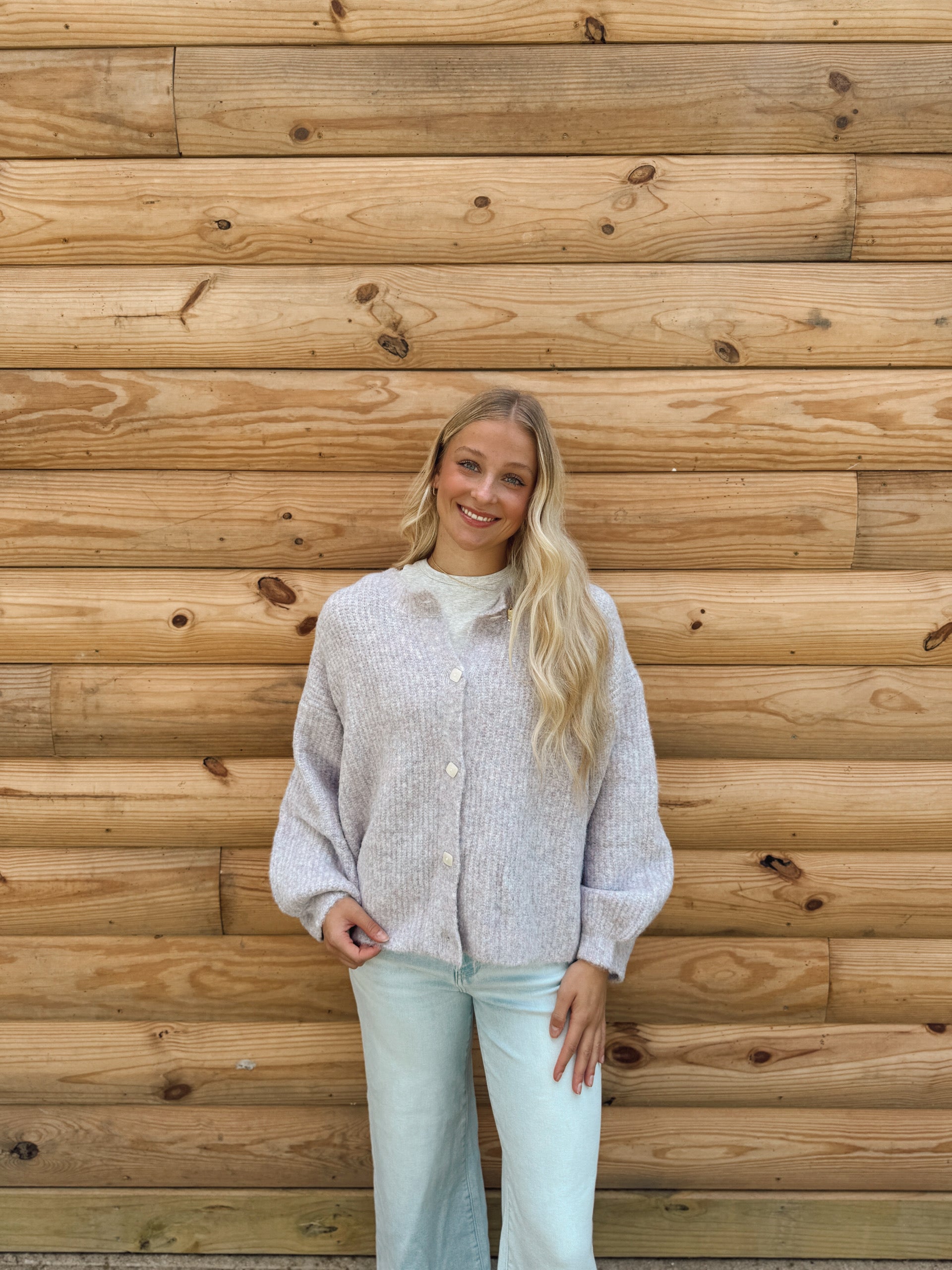 Balloon Sleeve Knit Cardigan