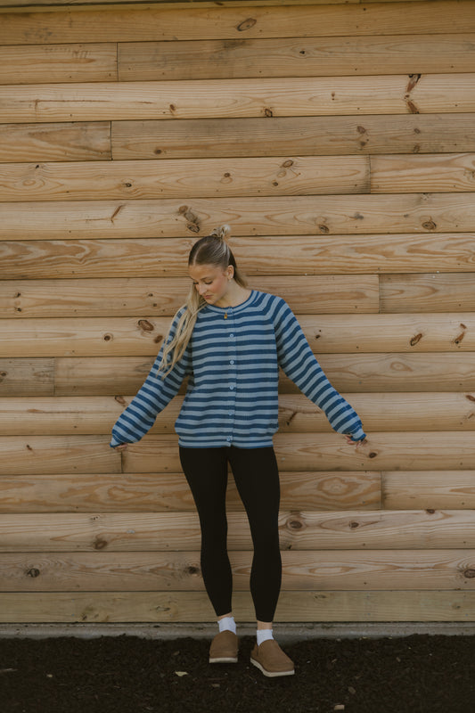Raglan Striped Cardigan