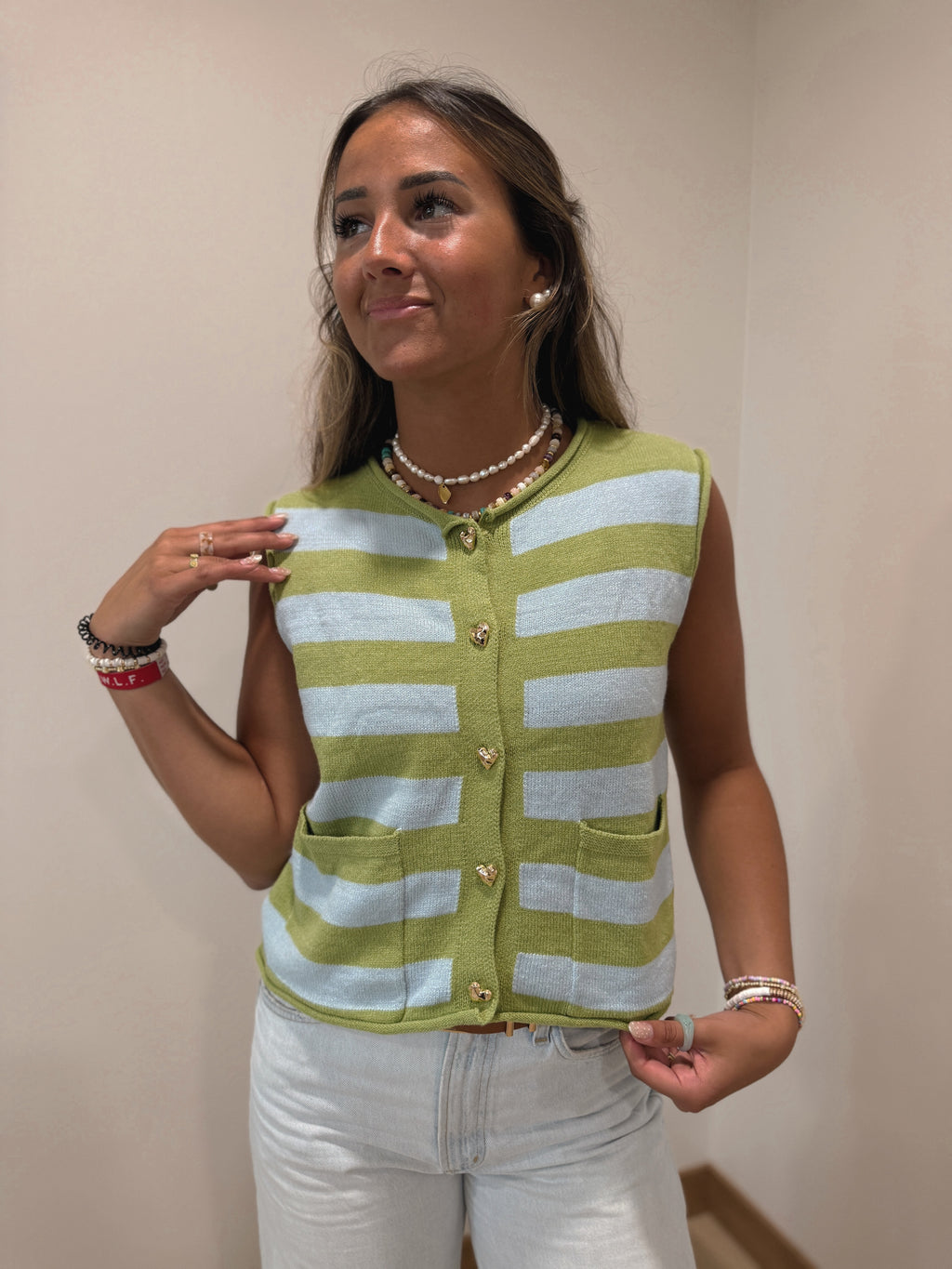 Striped Knit Sweater Vest