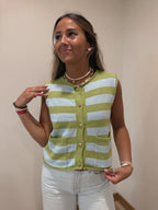 Striped Knit Sweater Vest
