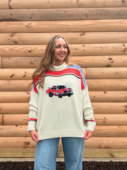 Vintage Car Knit Pullover