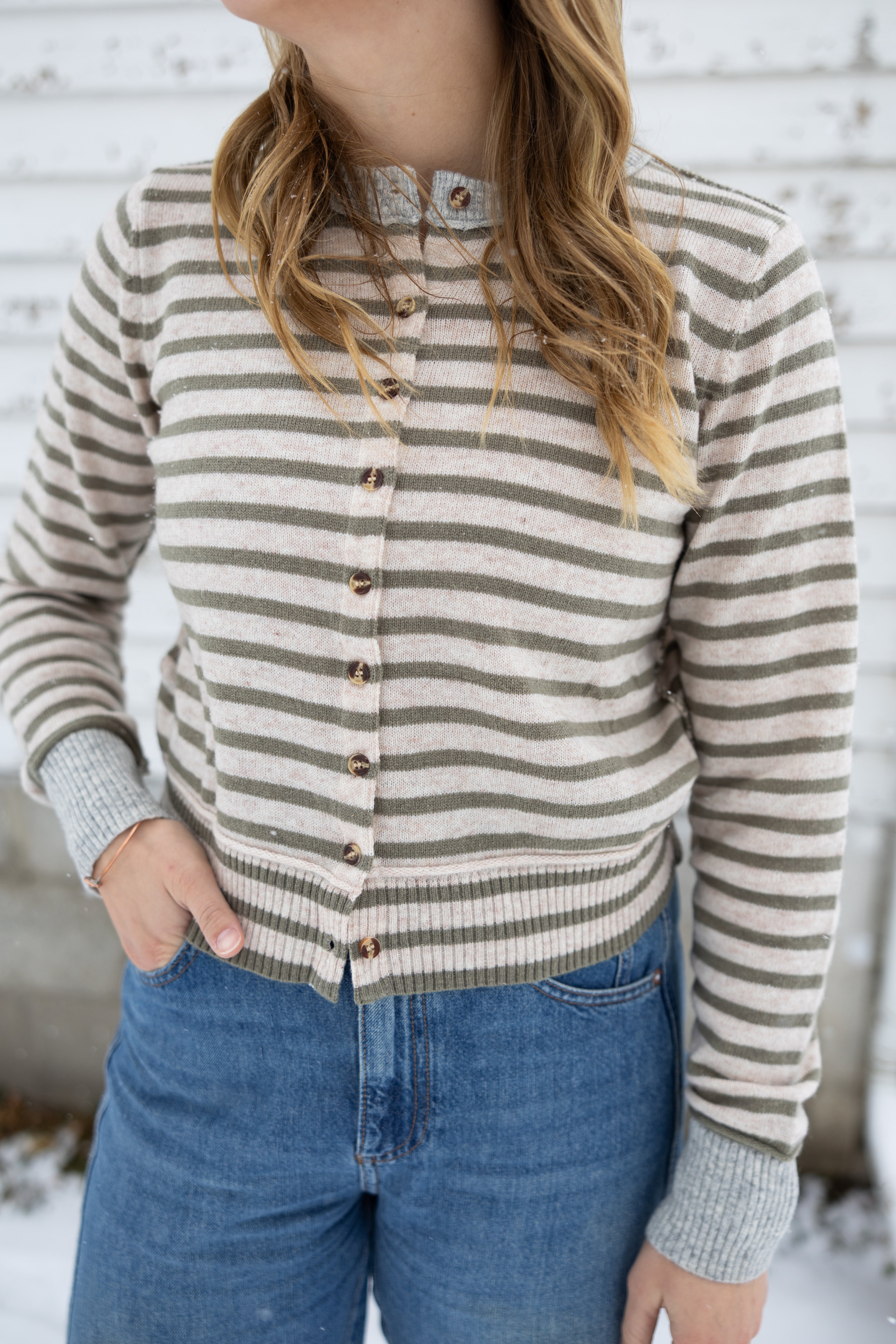 The Sage Stripe Top
