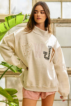 IT2594E-WWJD1 | WWJD Embroidered Mock-neck Sweatshirt