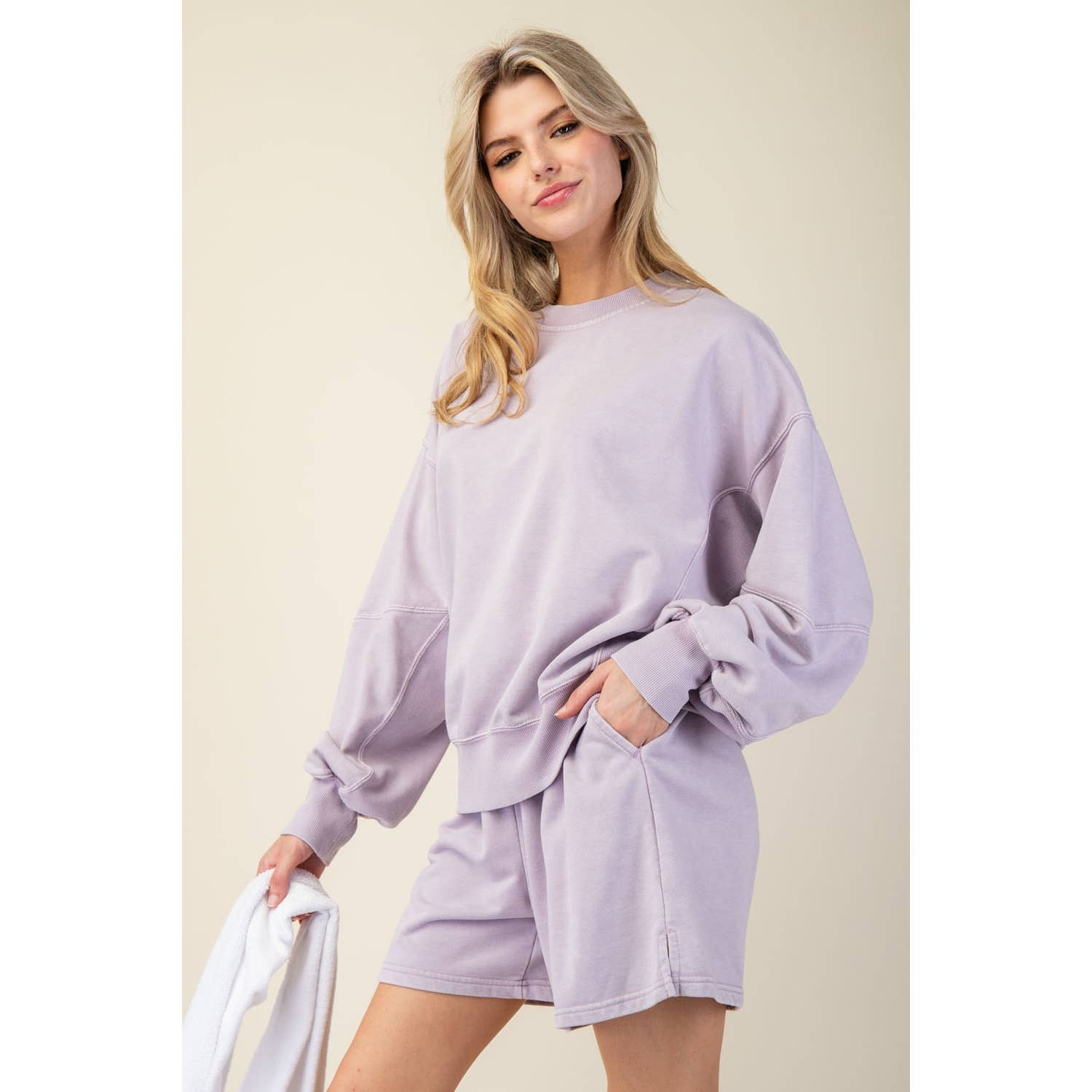 MINERAL WASHED FRENCH TERRY SHORT SET