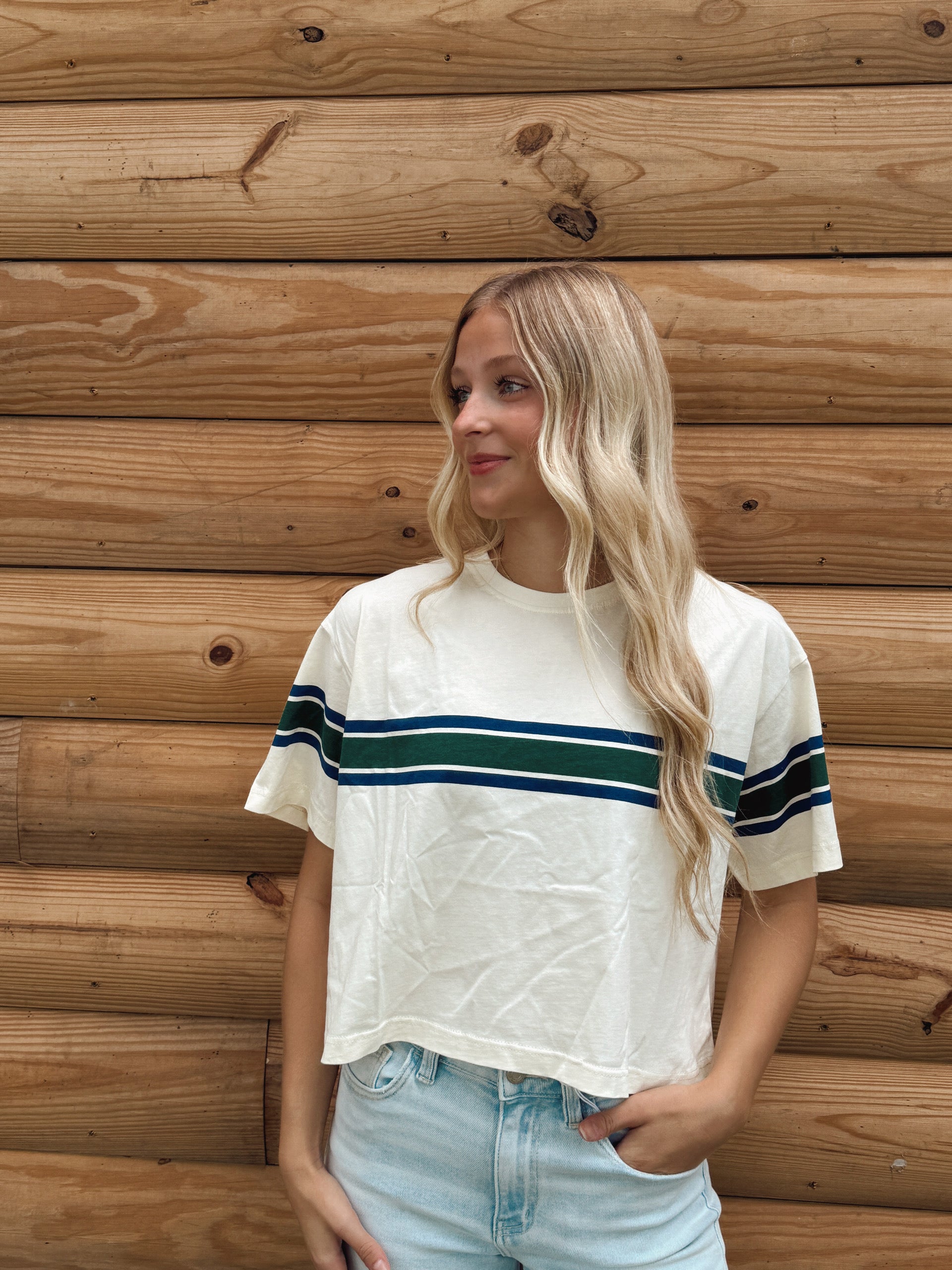 Retro Stripe Boxy Tee