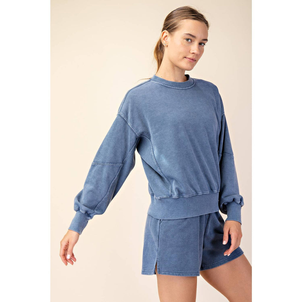 MINERAL WASHED FRENCH TERRY SHORT SET