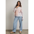 RAINBOW BUTTON-UP KNIT SWEATER CARDIGAN / WL25-12197