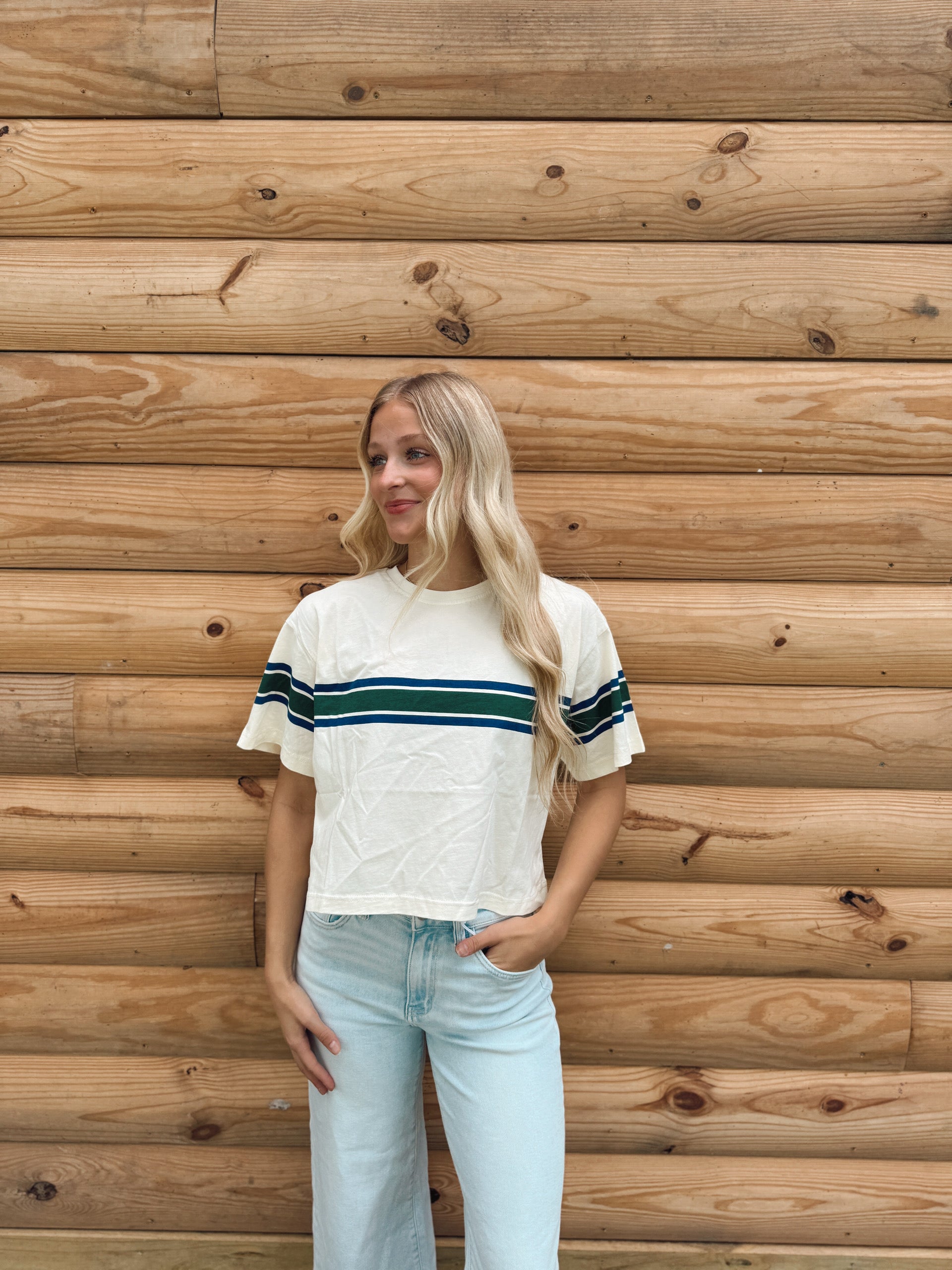 Retro Stripe Boxy Tee