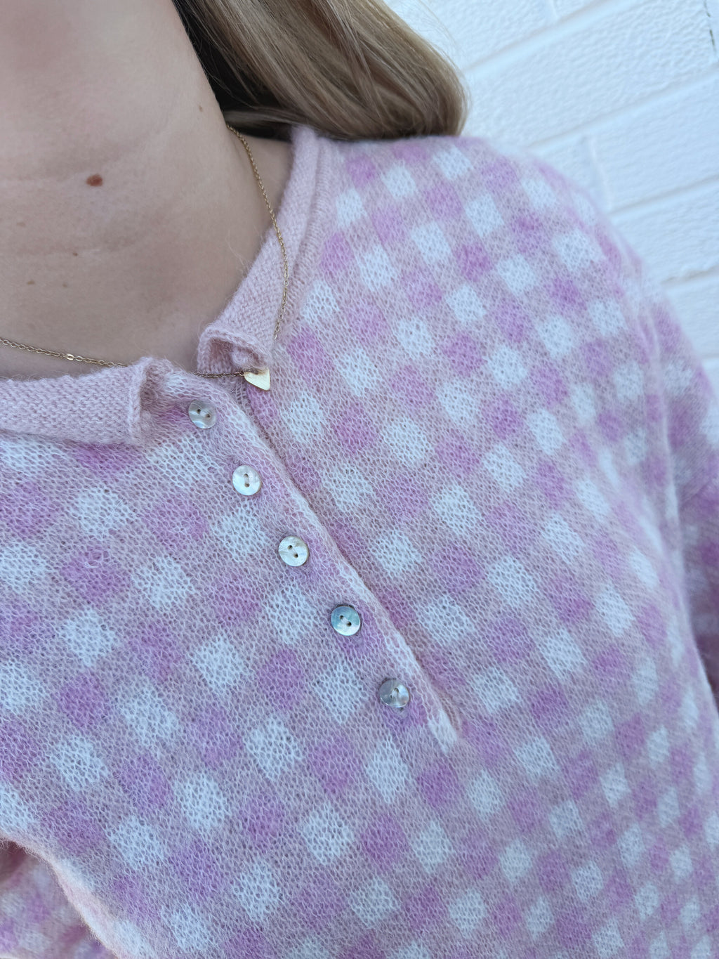 Petal Gingham Sweater