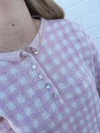 Petal Gingham Sweater