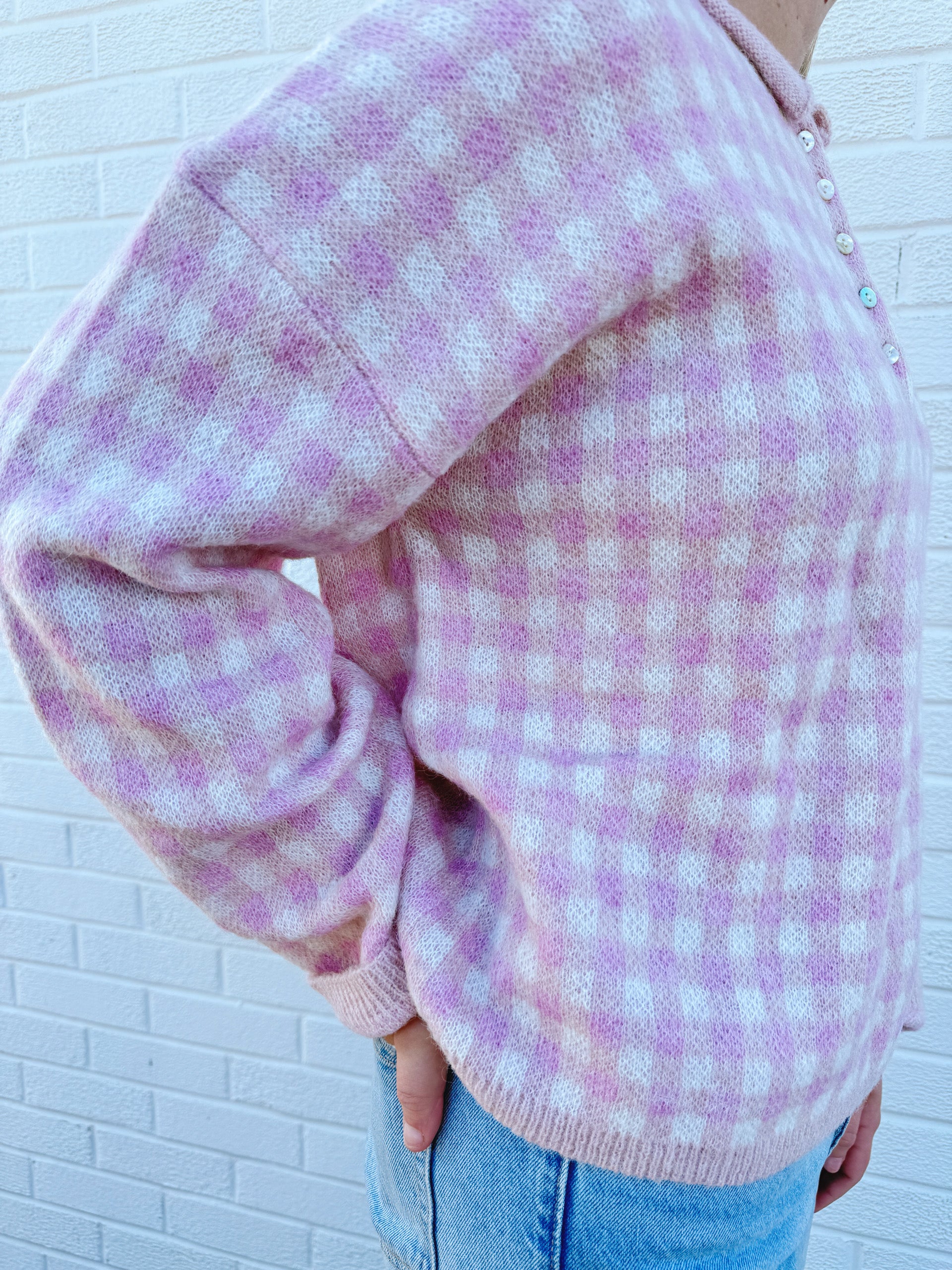 Petal Gingham Sweater