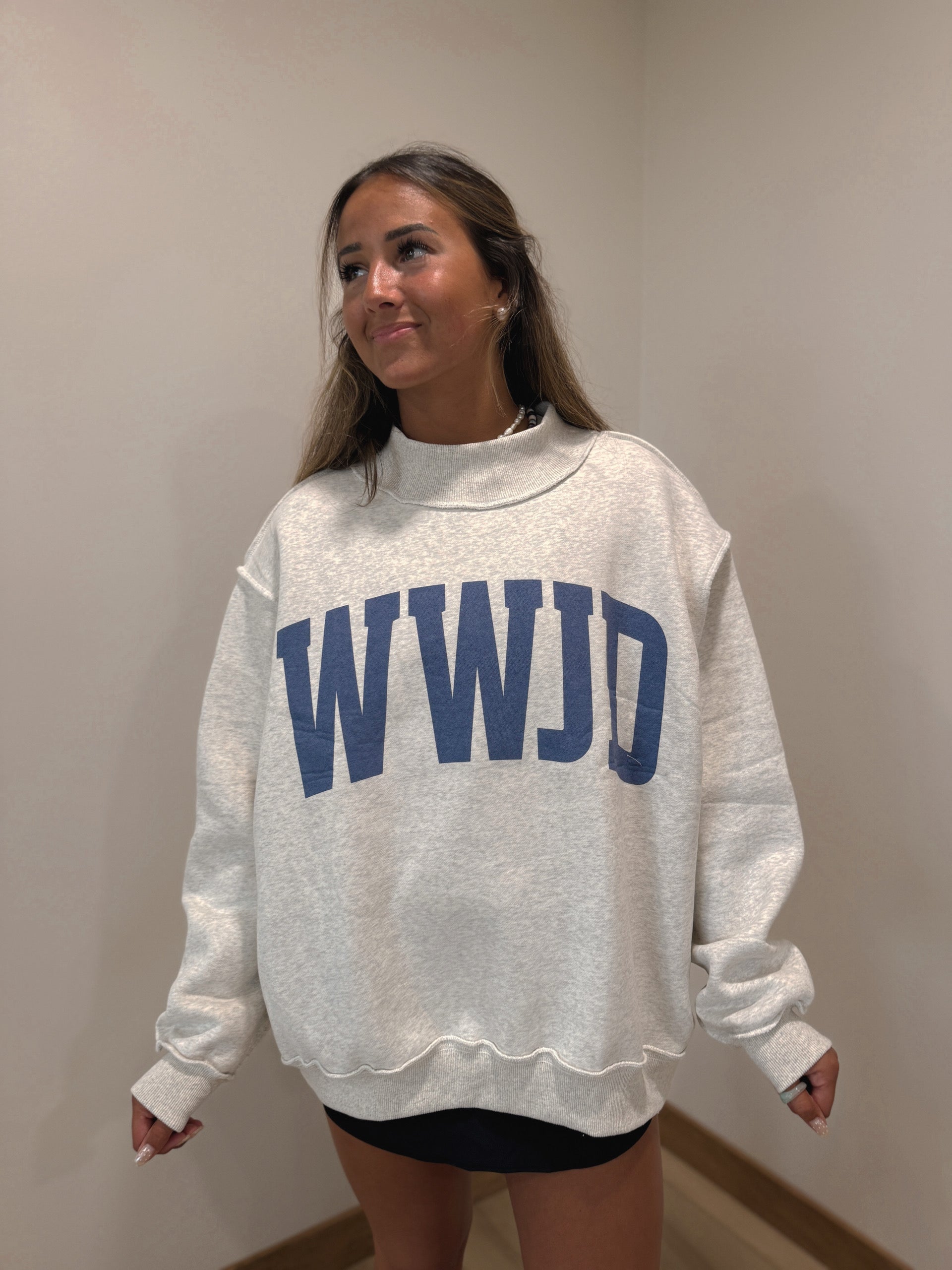 WWJD & AMEN Reversible Mock Neck Sweatshirt