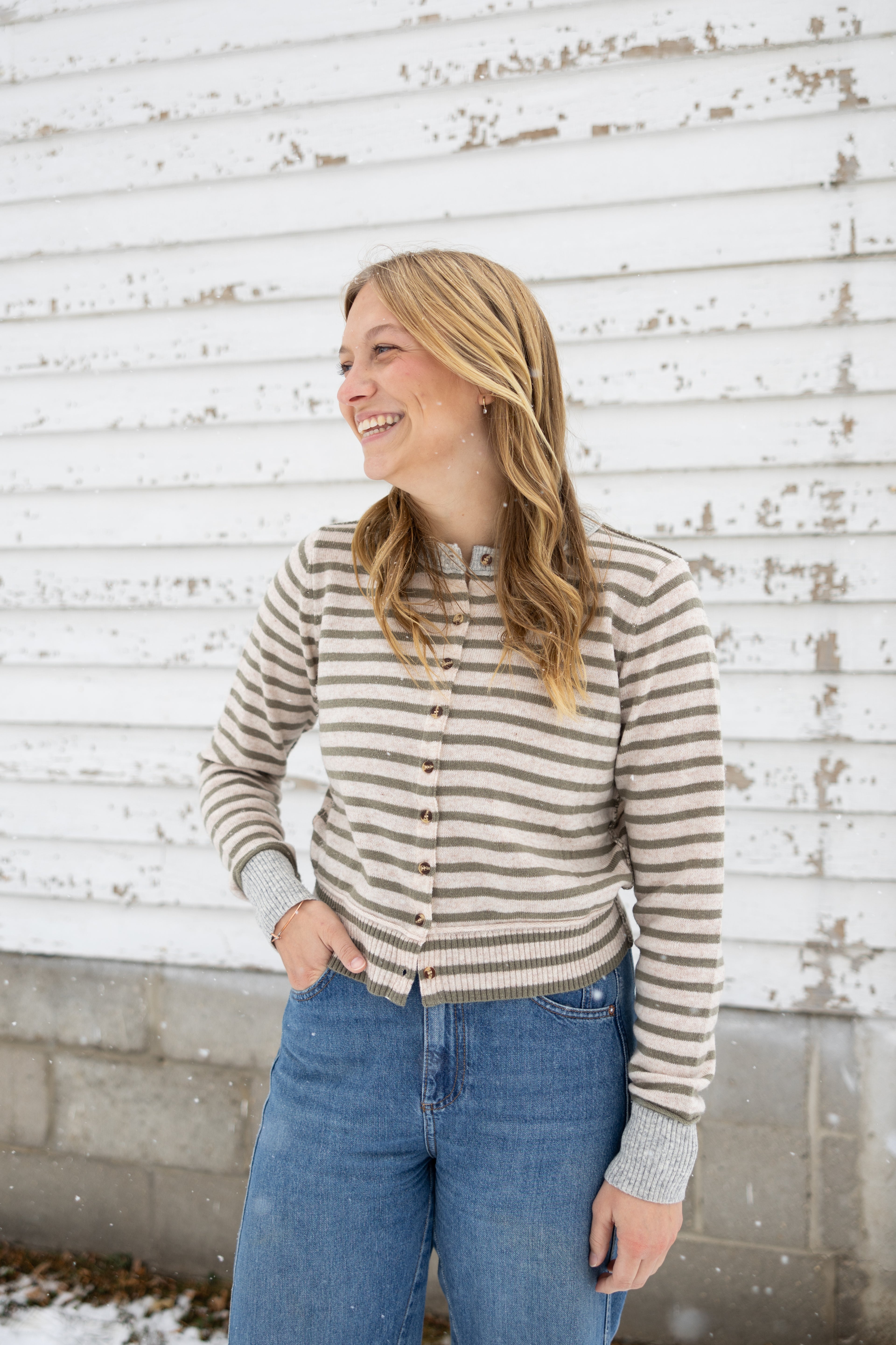 The Sage Stripe Top