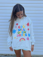 'Open Doors' Mock-Neck Sweatshirt