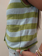 Striped Knit Sweater Vest