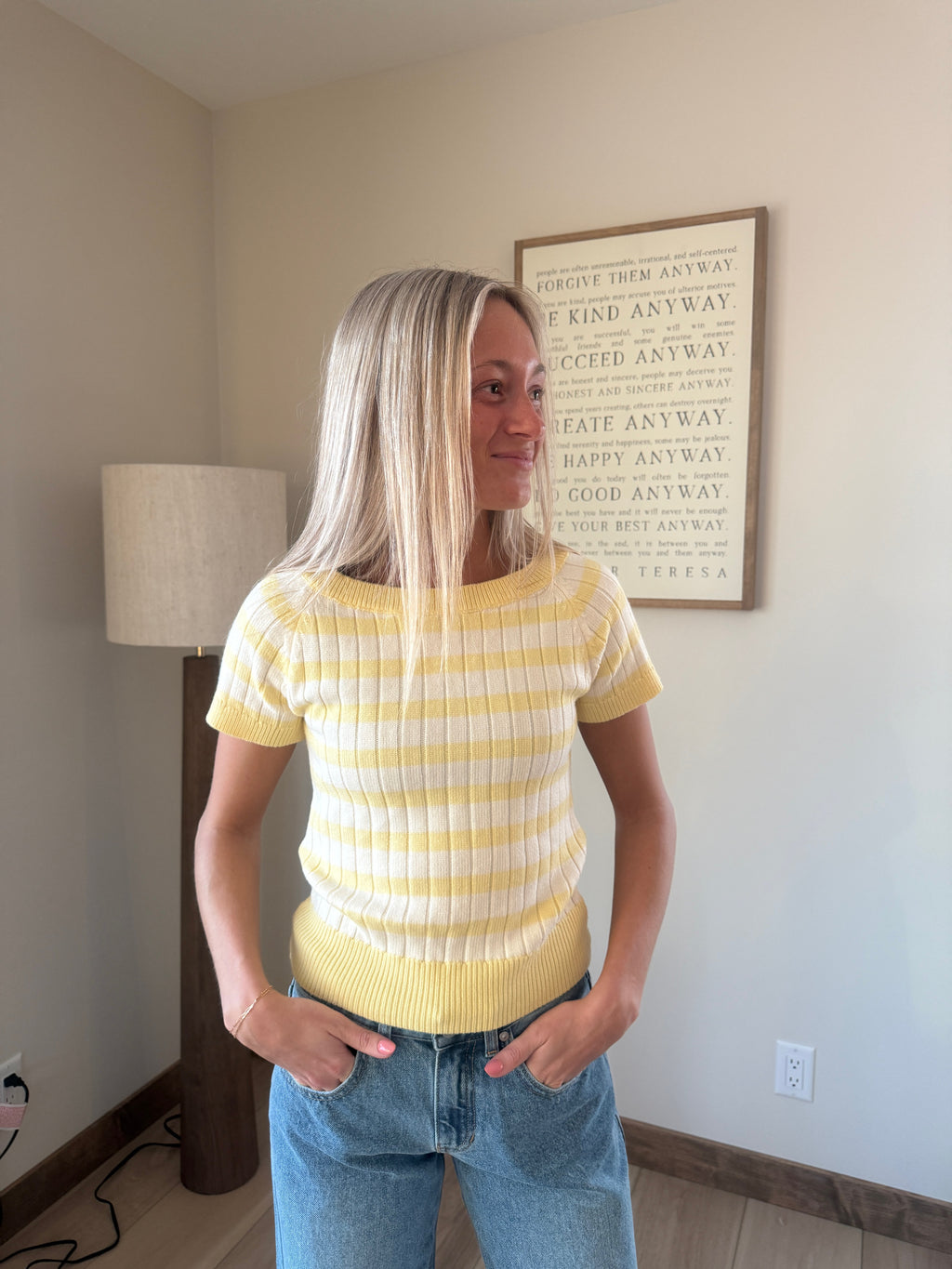 Lemon Stripe Top