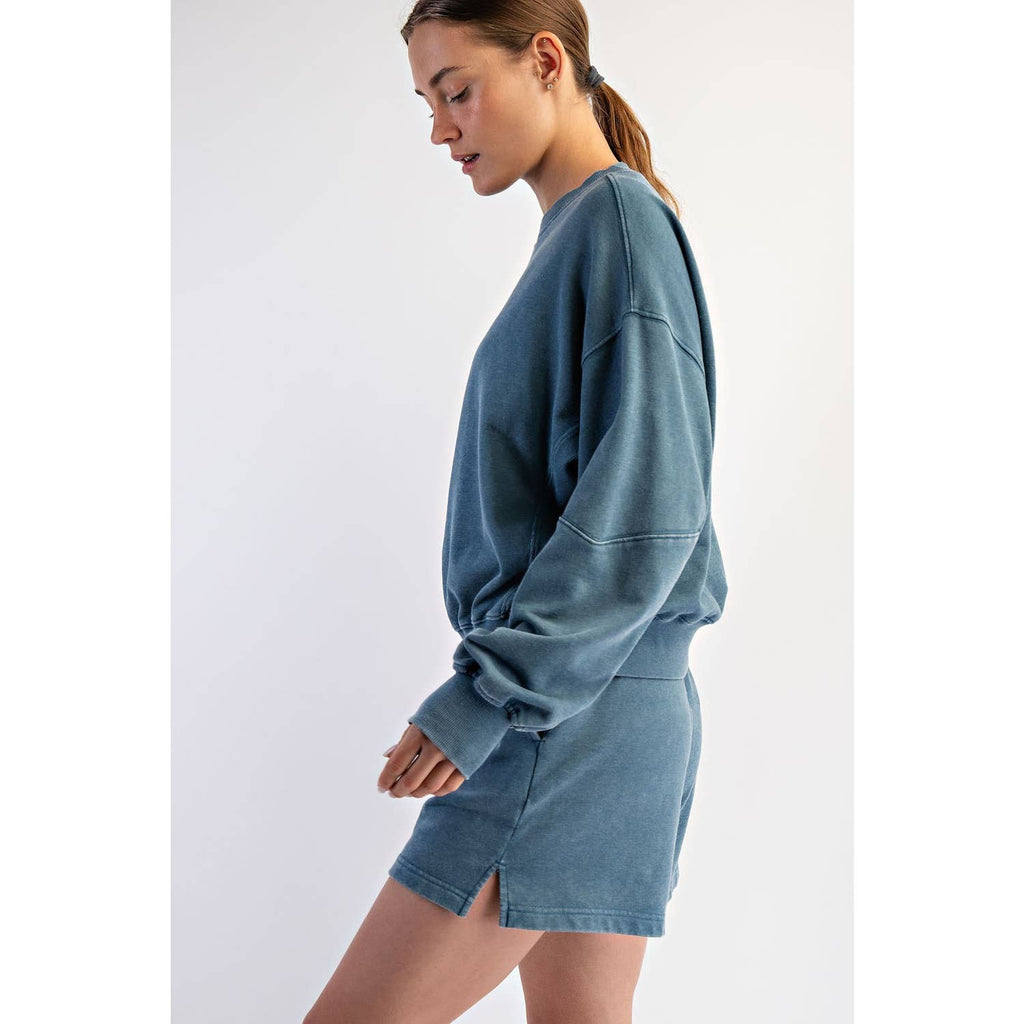 MINERAL WASHED FRENCH TERRY SHORT SET