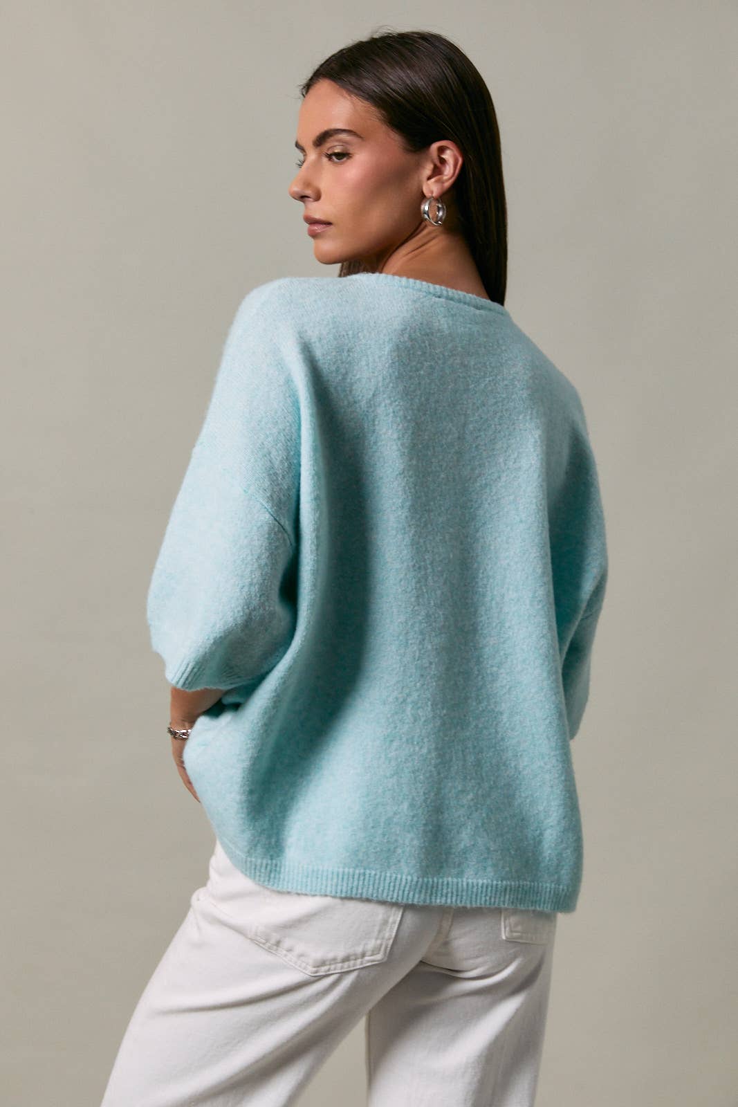 SHORT SLEEVE CREW NECK SWEATER LIGHTWEIGHT CARDIGAN
