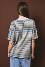 OVERSIZED SHORT SLEEVE STRIPE TOP