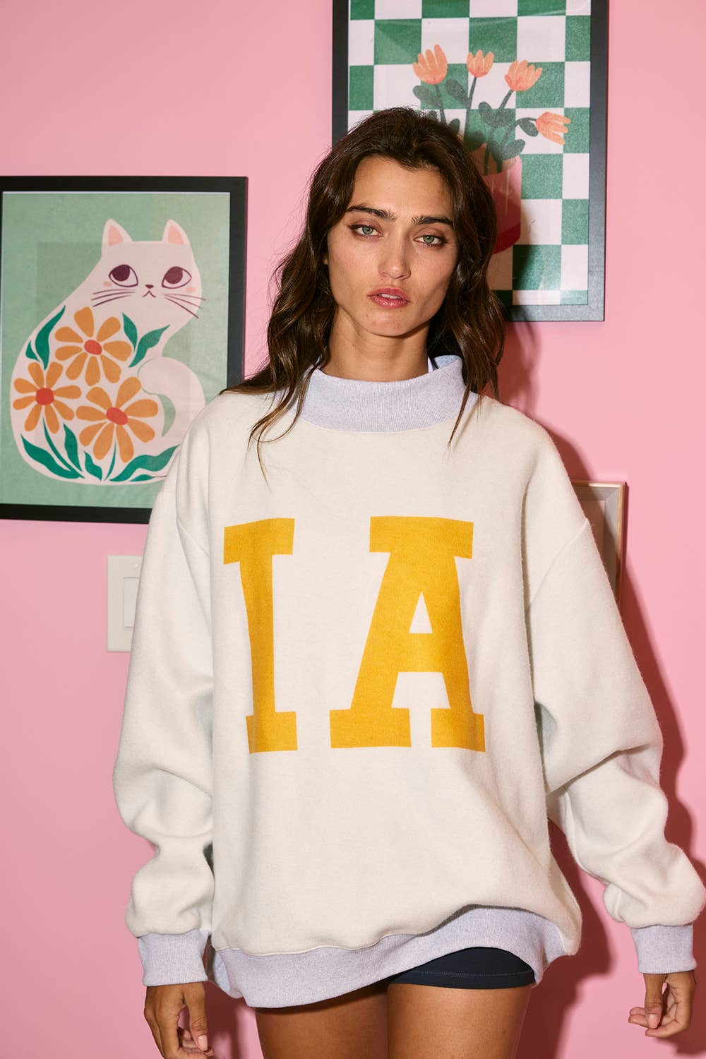 IT2594-IOWA | 'IOWA & IA' Reversible Mock Neck Sweatshirt