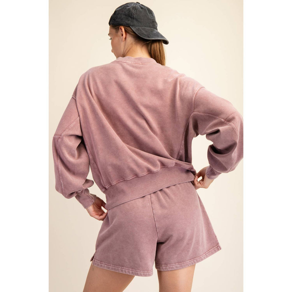 MINERAL WASHED FRENCH TERRY SHORT SET